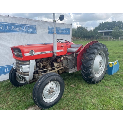 126 - Massey Ferguson 135 tractor. Runs & drives, engine, clutch & brakes have been overhauled, showing 33... 