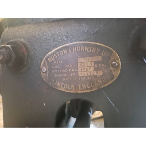 743 - Ruston Hornsby 1 VTH stationary engine. Engine no. 341926