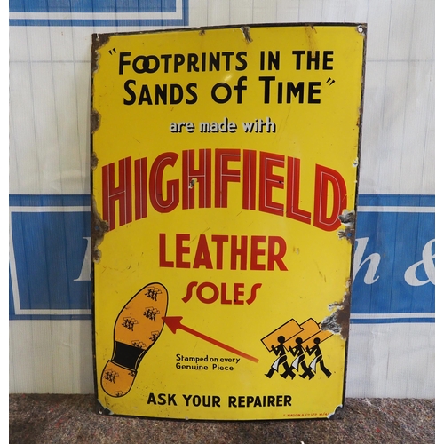 61 - Enamel sign - Highfield Leather Soles 30