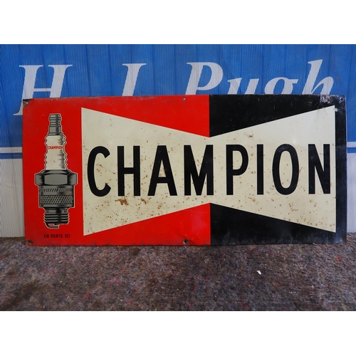 63 - Tin Sign - Champion Spark Plugs 11½