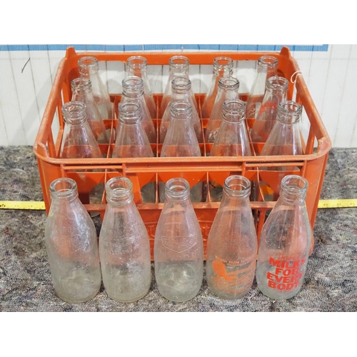 164 - 20- Glass milk bottles