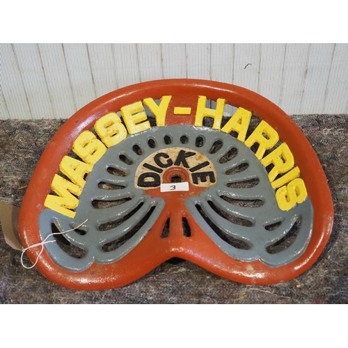 219 - Cast iron seat - Massey Harris Dickie A/F