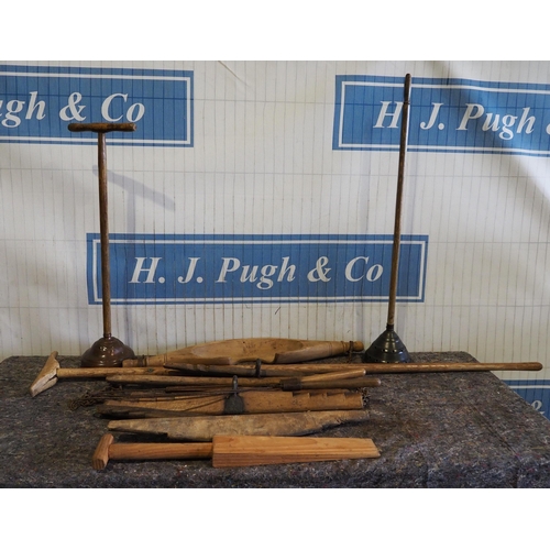 Wash dollies, yokes and other farm tools