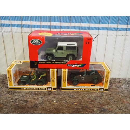 Britains boxed models to inc German Scout car & Land Rover