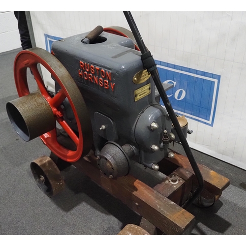 741 - Ruston Hornsby PB 3HP stationary engine on trolley. SN. 225500