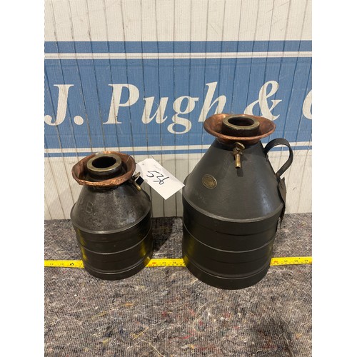 536 - 2 Gallon & 1 Gallon P.B Milk churns