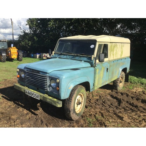 572B - Land Rover 110. 1984, 2286cc, Good project. Reg A449DSX. V5,No key