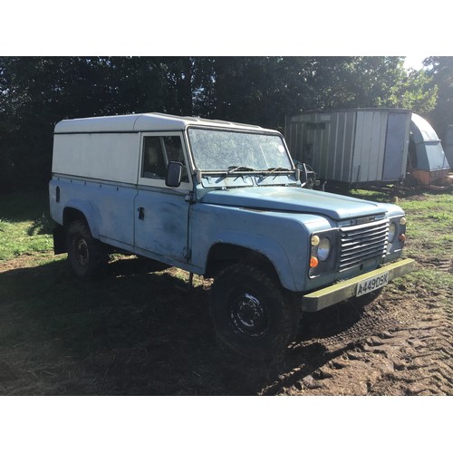 572B - Land Rover 110. 1984, 2286cc, Good project. Reg A449DSX. V5,No key