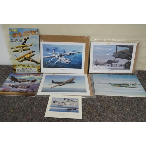 148 - 5 - Limited edition aircraft prints and modern tin sign