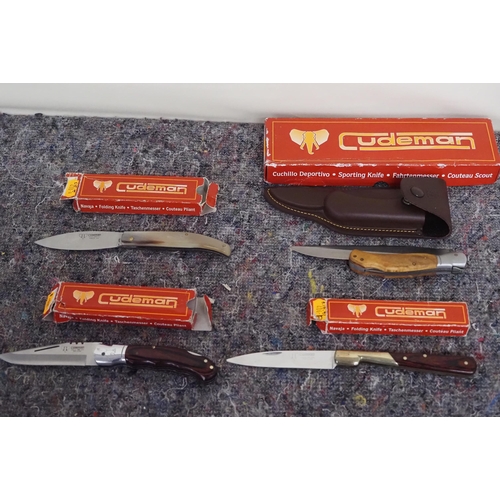 161 - 4 - Cudeman folding pocket knives new in original boxes