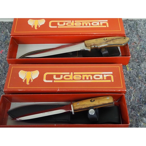 165 - 2 - Cudeman wooden handle sporting knives new in original boxes