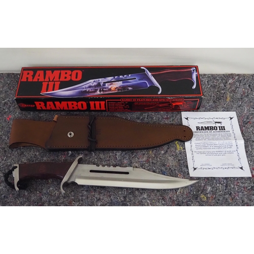 178 - Rambo III reproduction Bowie knife new with original box and certificate of authenticity