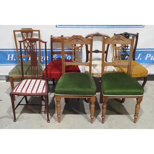 317 - 7 Assorted upholstered dining chairs