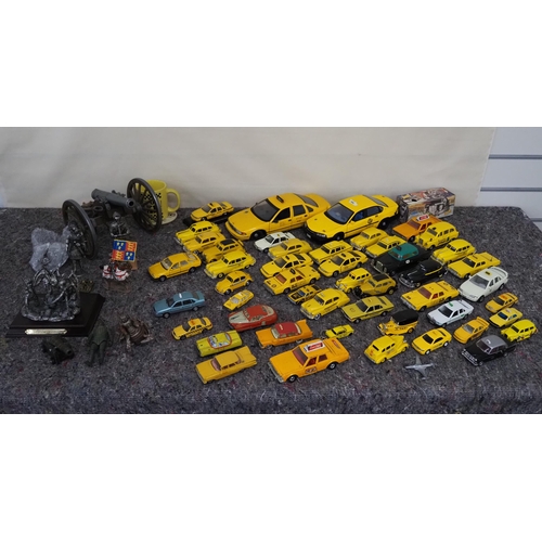 74 - Large quantity of model taxis to include Corgi and Dinky and other models