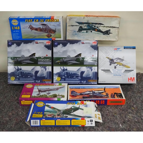 90 - 8 - Model aircraft kits to include Smer and Hobby Master