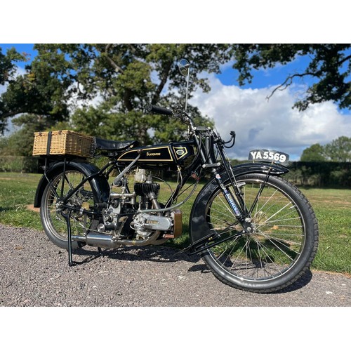 880 - Hemming flat tank motorcycle. 1922. With Blackburne 4¼HP engine and Moss 3 speed gearbox. 
Frame No.... 