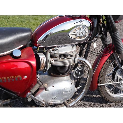 908 - BSA 650 Lightning motorcycle. 1970. 
C/w BSA dating certificate and matching numbers. Reg. BHY 669H.... 