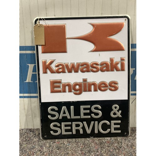 130 - Kawasaki sales and service embossed sign