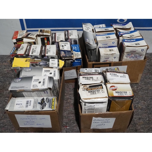 105 - 4 Boxes of assorted American brake pads NOS