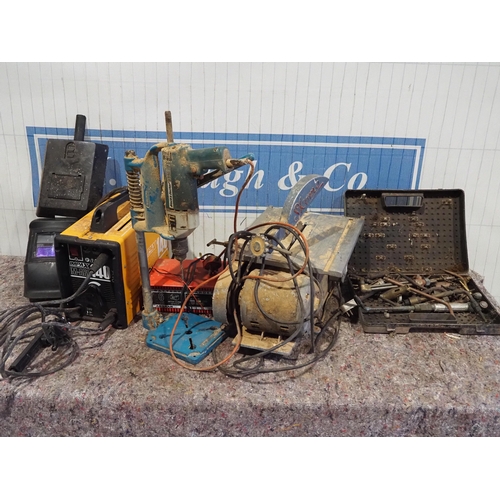 1191 - Welder, table saw, drill stand etc