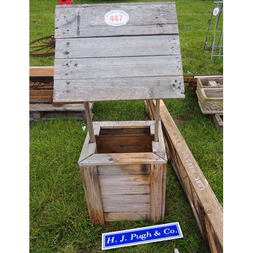 447 - Wooden wishing well and ladder