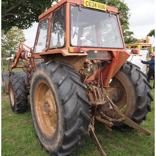 1768 - Massey Ferguson 290 4WD tractor. Showing 7470 hours. Runs and drives. Massey Ferguson loader, bucket... 