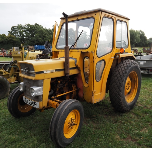 1770 - Massey Ferguson 20 tractor. 1216 hours recorded. Grass tyres, very tidy. Reg. OBA 215P