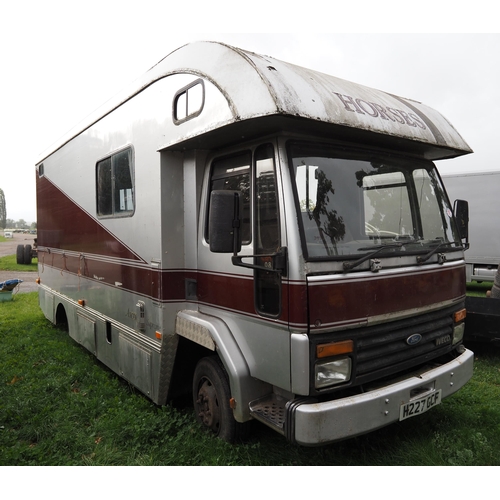 1787 - Ford Iveco horse box. runs and drives. Keys in office. Reg. H227 GCF. V5