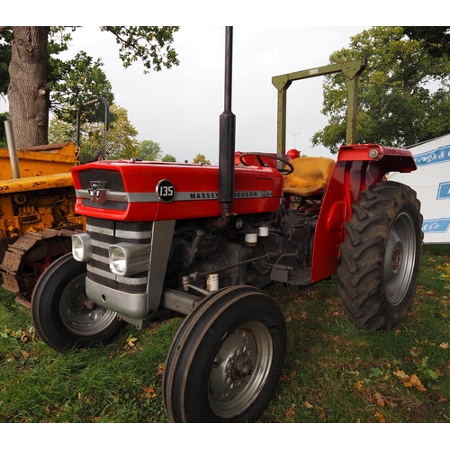 1788A - Massey Ferguson 135 tractor. Runs and drives, fitted with good tyres, roll frame and pickup hitch. R... 