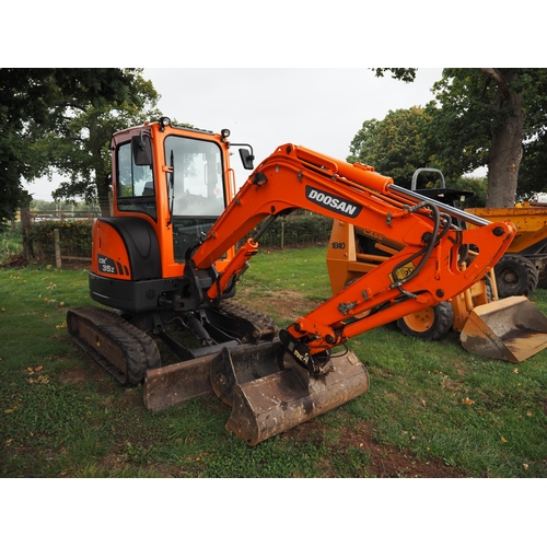 1792 - 2015 Doosan DX35Z digger, tidy  2 buckets