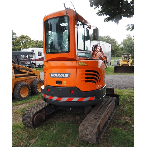 1792 - 2015 Doosan DX35Z digger, tidy  2 buckets