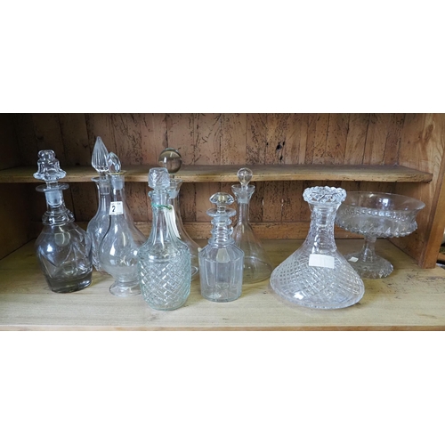 2 - Large quantity of glassware to include decanters