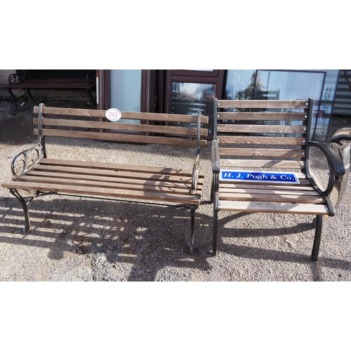 243 - Garden bench and chair