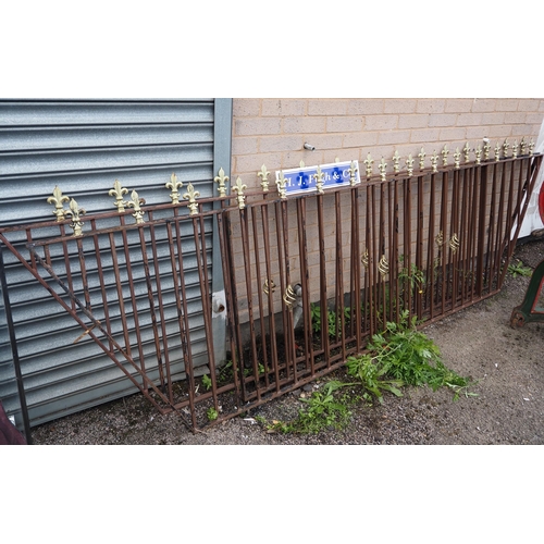 246 - 2 Ornate cast iron railings and 1 other 250