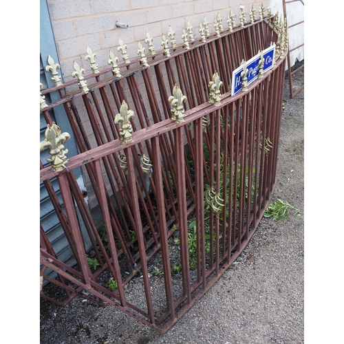 247 - 2 Curved ornate cast iron railings.  Approx 200'