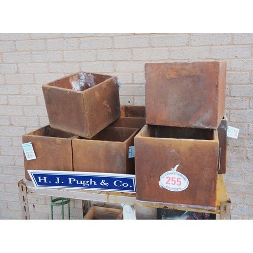 255 - 7 Rustic style square planters