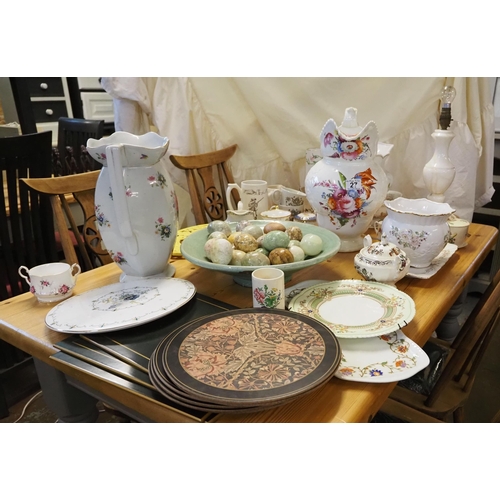 27 - Assorted China and stone eggs etc.