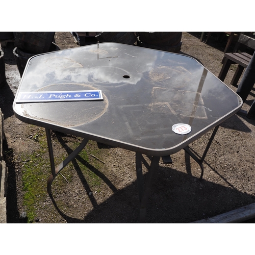 273 - Glass top garden table