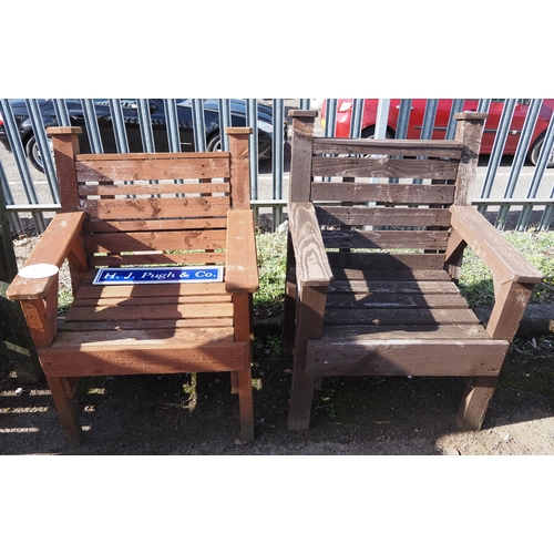 275 - 2 Solid timber garden chairs