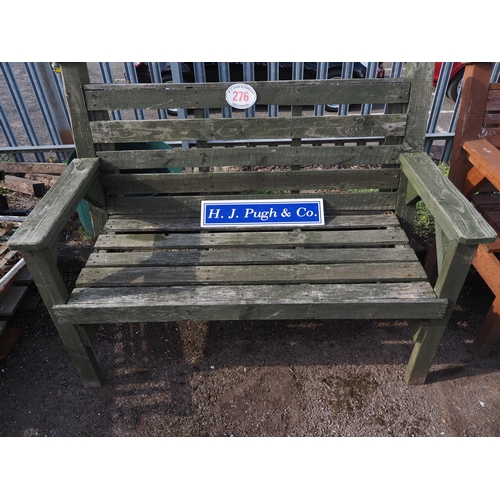 276 - Solid timber garden bench