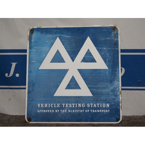 196 - Metal sign- MOT Vehicle test station 25