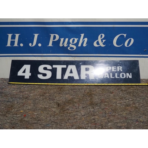 198 - Plastic Sign- 4 Star Per Gallon Petrol Station