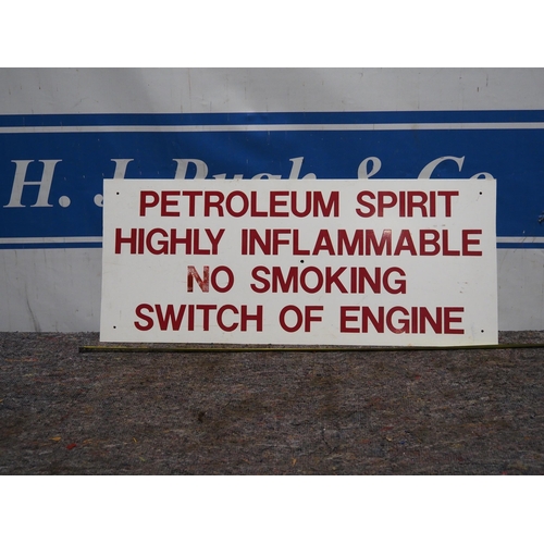 199 - Petroleum Spirit highly flammable petrol station advertising sign