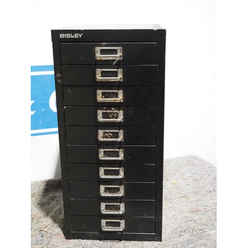 220 - Bisley 10 drawer steel cabinet