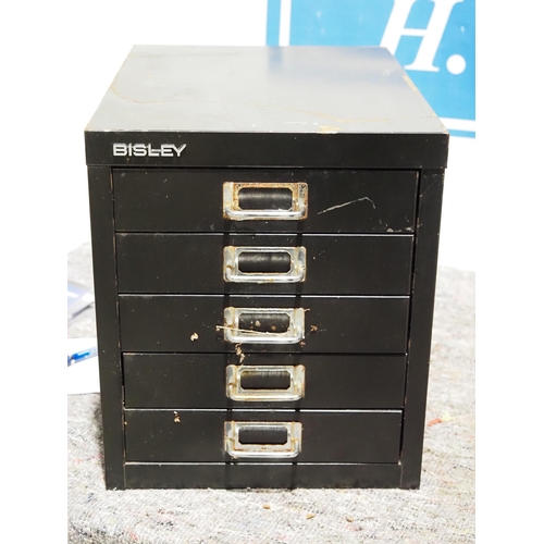 221 - Bisley 5 drawer steel cabinet