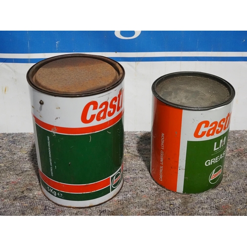229 - 2 Old Castrol grease cans