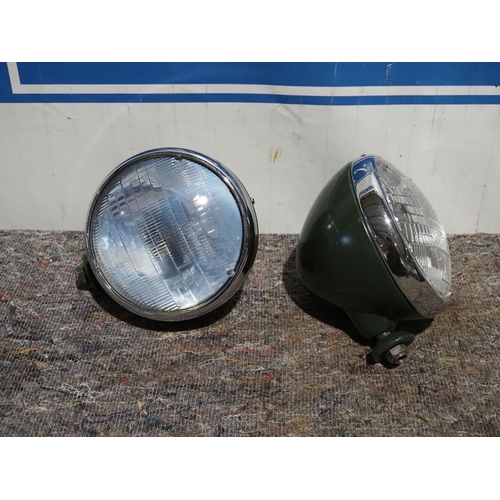 232 - Pair of vintage headlamps
