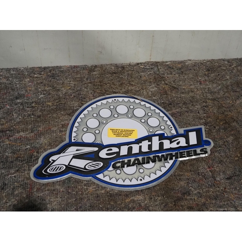 241 - Metal sign- Renthal embossed NOS