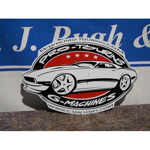 244 - Metal sign- Pro Touring race car embossed