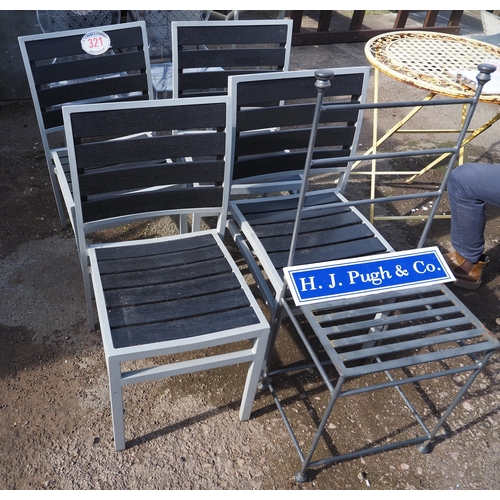 321 - Set of 4 garden chairs and 1 other